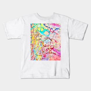Neon melting candy pour art Kids T-Shirt
